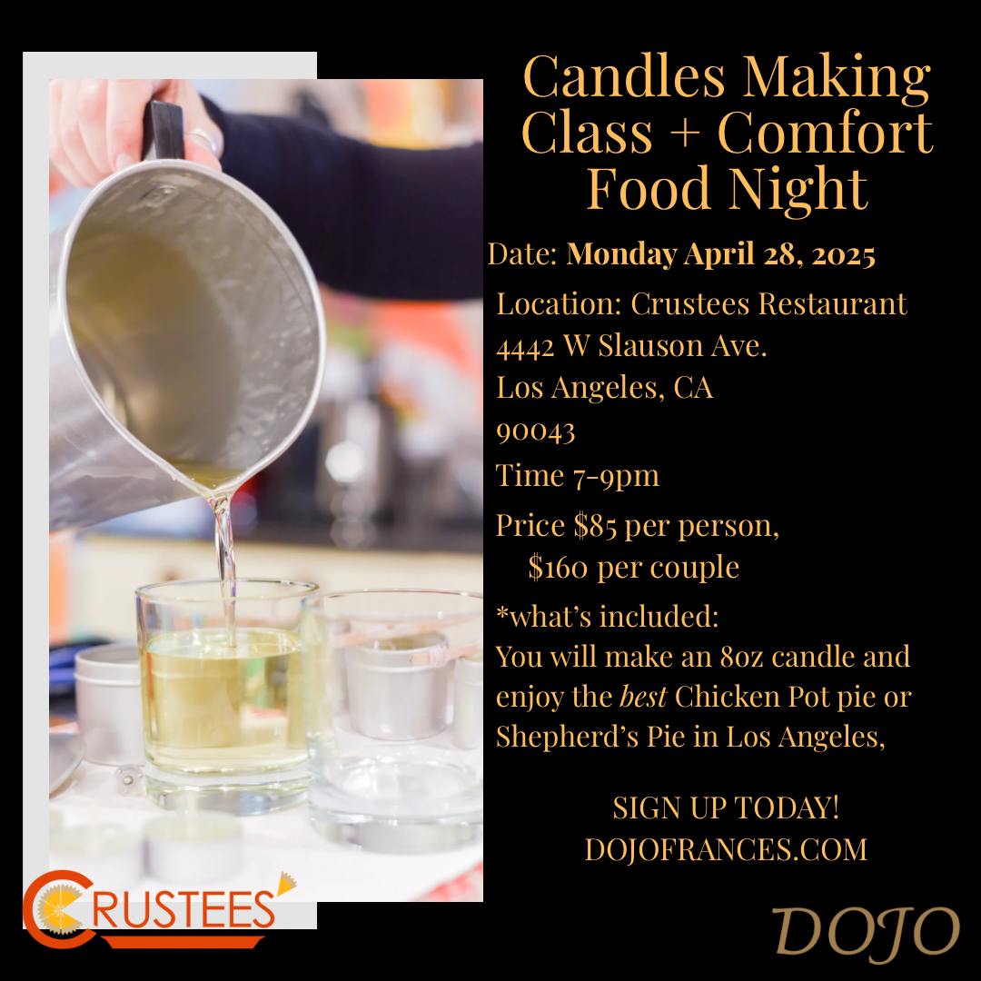 Candle Making Class + Comfort Food Night – April 28 7pm-9pm